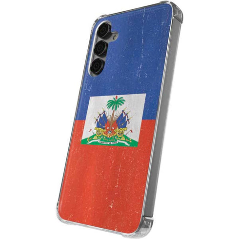 Haitian Flag Distressed Galaxy S24 Plus Clear Case